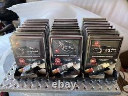 1993-1995 NASCAR Card & Spark Plug Promo AC Racing Full Sets (24 Plugs) with Cases