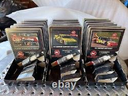 1993-1995 NASCAR Card & Spark Plug Promo AC Racing Full Sets (24 Plugs) with Cases