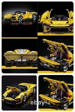 3778pcs Projectoys YELLOW Ferrari Daytona SP3 Interlocking Blocks NEW -59cm