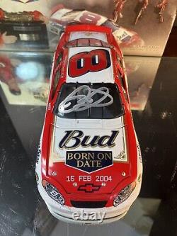 Dale Earnhardt Jr #8 Budweiser Born On Date 15 FEB 2004 Chevy Daytona 500 Signed