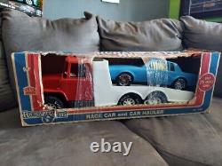 Gay Toys Richard Petty Race Car and Car Hauler