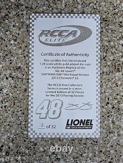 Jimmie Johnson 2013 #48 Lowe's Daytona 500 Raced Win Autographedwhite Gold Elite