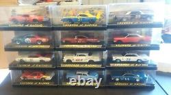 Legends of racing 1/43 scale in plastic cases set of 12 cars, description cards