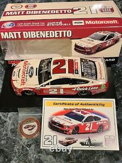 Matt DiBenedetto + Wood Bros SIGNED Ford 2020 Darlington Throwback 124 + Coin