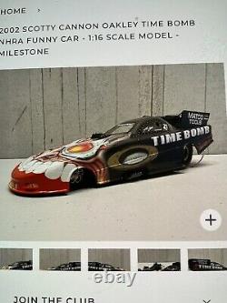 Oakley 1/16 Scale 2002 Time Bomb Funny Car Driven By Scotty Cannon Never Used