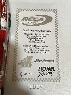 Rare Kevin Harvick ELITE RCCA #4 Budweiser 2015 1/24 Diecast