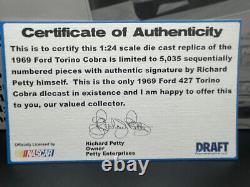 Richard Petty 1969 Ford Torino Cobra 1/24 Autographed with COA Hall of Fame