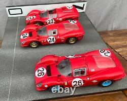 118 Ferrari 1967 Daytona 24 heures 1-2-3 finition ÉPIQUE Diorama 412 P, 330 P3, 330 P4