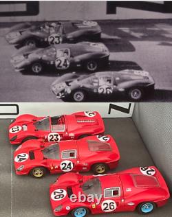 118 Ferrari 1967 Daytona 24 heures 1-2-3 finition ÉPIQUE Diorama 412 P, 330 P3, 330 P4