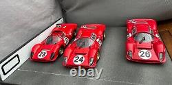 118 Ferrari 1967 Daytona 24 heures 1-2-3 finition ÉPIQUE Diorama 412 P, 330 P3, 330 P4