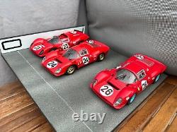 118 Ferrari 1967 Daytona 24 heures 1-2-3 finition ÉPIQUE Diorama 412 P, 330 P3, 330 P4