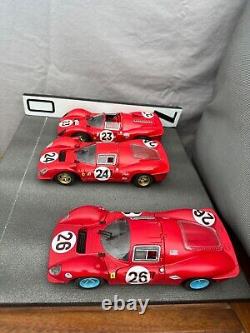 118 Ferrari 1967 Daytona 24 heures 1-2-3 finition ÉPIQUE Diorama 412 P, 330 P3, 330 P4