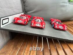 118 Ferrari 1967 Daytona 24 heures 1-2-3 finition ÉPIQUE Diorama 412 P, 330 P3, 330 P4