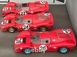 118 Ferrari 1967 Daytona 24 heures 1-2-3 finition ÉPIQUE Diorama 412 P, 330 P3, 330 P4