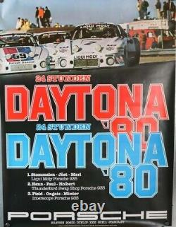 Affiche publicitaire d'origine de l'usine. Porsche 935 de 1980. 24 Heures de Daytona