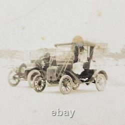 Carte postale rare de Daytona Beach en Floride, course de voitures anciennes c1915, course sur la plage en Floride.