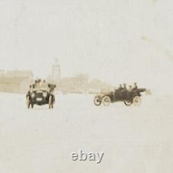 Carte postale rare de Daytona Beach en Floride datant de 1915 - Course de voitures anciennes sur la plage, course automobile en Floride.