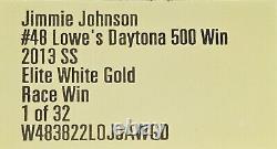 Jimmie Johnson 2013 #48 Lowe's Daytona 500 Victoire de la Course Autographiée Édition Or Blanc Elite