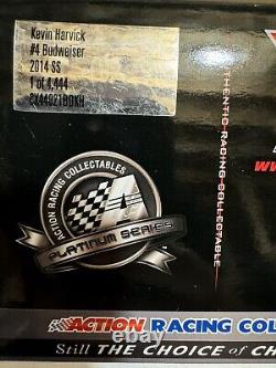 Kevin Harvick #4 Budweiser 2014 1/24 Nascar Diecast translates to Kevin Harvick #4 Budweiser 2014 1/24 Nascar Moulé sous pression in French.