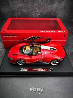 Modèle de voiture Bburago 1/18 Ferrari SP3 Daytona Spyder diecast ouvert/fermé en Rosso Corsa