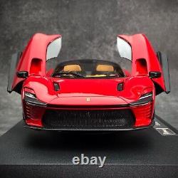 Modèle de voiture Bburago 1/18 Ferrari SP3 Daytona Spyder diecast ouvert/fermé en Rosso Corsa