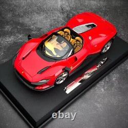 Modèle de voiture Bburago 1/18 Ferrari SP3 Daytona Spyder diecast ouvert/fermé en Rosso Corsa