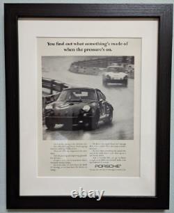 PORSCHE 911 encadrée Racing Daytona Sebring Watkins Glen ORIGINAL VINTAGE PRINT AD