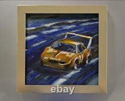 Peinture à l'huile NASCAR de 1970 Original Dodge Daytona Isaac Petty Am Race Car Fine Art