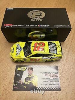 Ryan Blaney 2018 #12 Daytona Can-Am Duel #1 Win Autographed Elite 1/24 Diecast<br/>	<br/> 
Translation: Ryan Blaney 2018 #12 Daytona Can-Am Duel #1 Victoire Autographiée Elite 1/24 Moulé sous pression